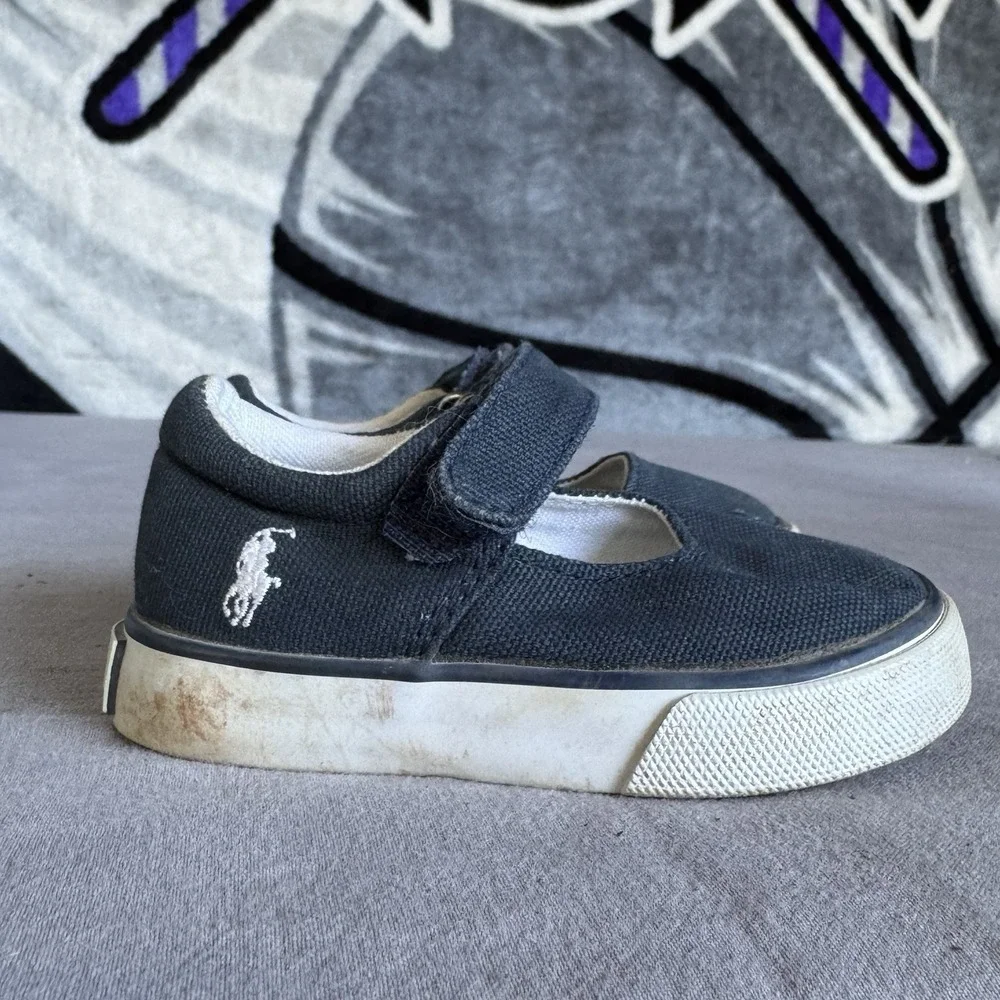 Size 4c - Polo Ralph Lauren Mary Jane Baby's Shoes Blue Canvas
